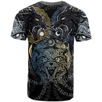 Skoll and Hati Norse Mythology T Shirt Viking Dual Moon Celtic Line Art