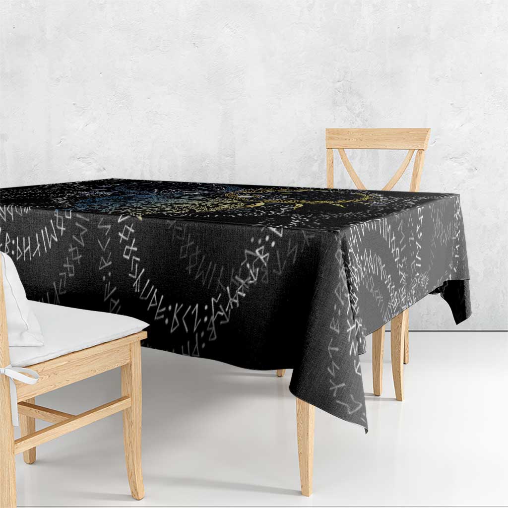 Skoll and Hati Norse Mythology Tablecloth Viking Dual Moon Celtic Line Art