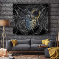 Skoll and Hati Norse Mythology Tapestry Viking Dual Moon Celtic Line Art