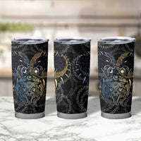Skoll and Hati Norse Mythology Tumbler Cup Viking Dual Moon Celtic Line Art