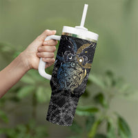 Skoll and Hati Norse Mythology Tumbler With Handle Viking Dual Moon Celtic Line Art