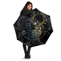 Skoll and Hati Norse Mythology Umbrella Viking Dual Moon Celtic Line Art