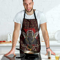 Raven and Bear Norse Symbolism Apron Viking Blood Red Rune Art Style