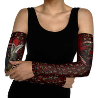 Raven and Bear Norse Symbolism Arm Sleeves Viking Blood Red Rune Art Style