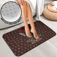 Raven and Bear Norse Symbolism Bathroom Set Viking Blood Red Rune Art Style
