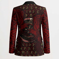 Raven and Bear Norse Symbolism Blazer Viking Blood Red Rune Art Style
