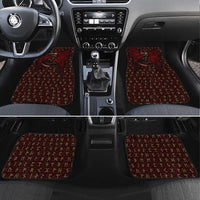 Raven and Bear Norse Symbolism Car Mats Viking Blood Red Rune Art Style