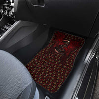 Raven and Bear Norse Symbolism Car Mats Viking Blood Red Rune Art Style