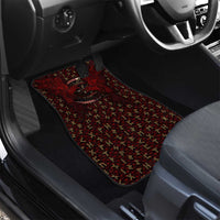 Raven and Bear Norse Symbolism Car Mats Viking Blood Red Rune Art Style