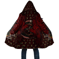 Raven and Bear Norse Symbolism Cloak Viking Blood Red Rune Art Style
