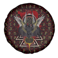 Raven and Bear Norse Symbolism Spare Tire Cover Viking Blood Red Rune Art Style