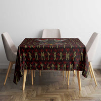 Raven and Bear Norse Symbolism Tablecloth Viking Blood Red Rune Art Style