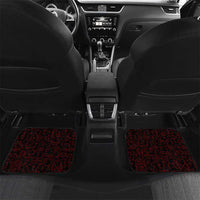 Raven and Serpent Norse Mythology Car Mats Red and White Viking Line Art
