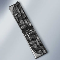 Odin and Skull Warrior Norse Mythology Auto Sun Shade Viking Black and White Engraved Stone Art