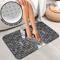 Odin and Skull Warrior Norse Mythology Bathroom Set Viking Black and White Engraved Stone Art