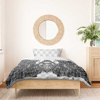 Odin and Skull Warrior Norse Mythology Bedding Set Viking Black and White Engraved Stone Art