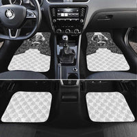 Odin and Skull Warrior Norse Mythology Car Mats Viking Black and White Engraved Stone Art