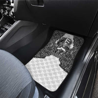 Odin and Skull Warrior Norse Mythology Car Mats Viking Black and White Engraved Stone Art