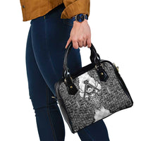 Odin and Skull Warrior Norse Mythology Shoulder Handbag Viking Black and White Engraved Stone Art