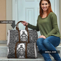 Odin and Skull Warrior Norse Mythology Travel Bag Viking Black and White Engraved Stone Art