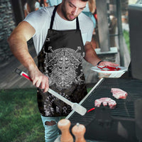 Viking Elder and Helm of Awe Norse Mythology Apron Monochrome Rune Engraving Style