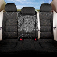 Viking Elder and Helm of Awe Norse Mythology Back Car Seat Cover Monochrome Rune Engraving Style