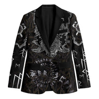 Viking Elder and Helm of Awe Norse Mythology Blazer Monochrome Rune Engraving Style