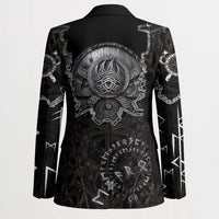 Viking Elder and Helm of Awe Norse Mythology Blazer Monochrome Rune Engraving Style