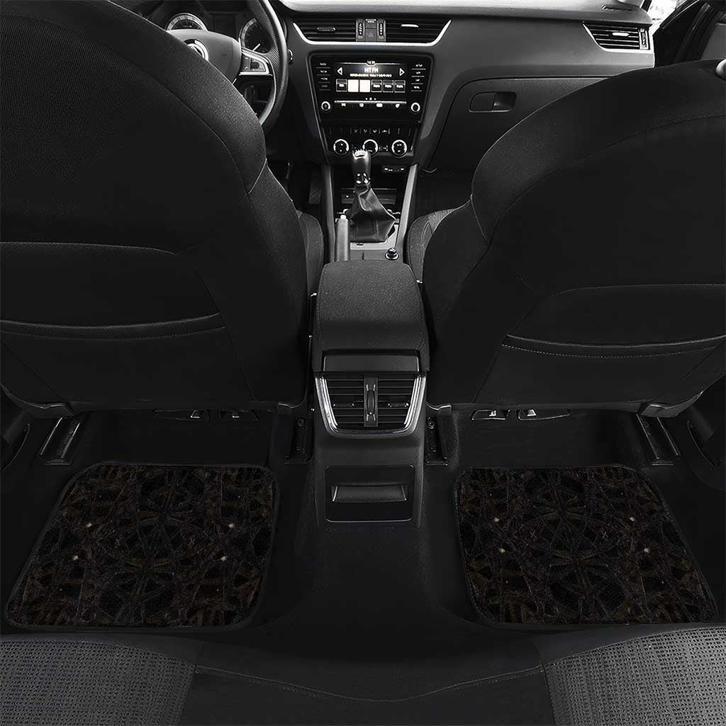Viking Elder and Helm of Awe Norse Mythology Car Mats Monochrome Rune Engraving Style