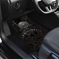 Viking Elder and Helm of Awe Norse Mythology Car Mats Monochrome Rune Engraving Style
