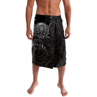 Viking Elder and Helm of Awe Norse Mythology Lavalava Monochrome Rune Engraving Style