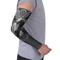 Odin and Viking Warrior Norse Mythology Arm Sleeves Realistic Black and Grey Tattoo Style