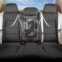 Odin and Viking Warrior Norse Mythology Back Car Seat Cover Realistic Black and Grey Tattoo Style