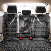 Odin and Viking Warrior Norse Mythology Back Car Seat Cover Realistic Black and Grey Tattoo Style