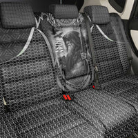 Odin and Viking Warrior Norse Mythology Back Car Seat Cover Realistic Black and Grey Tattoo Style