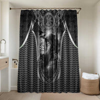 Odin and Viking Warrior Norse Mythology Bathroom Set Realistic Black and Grey Tattoo Style