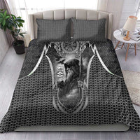 Odin and Viking Warrior Norse Mythology Bedding Set Realistic Black and Grey Tattoo Style
