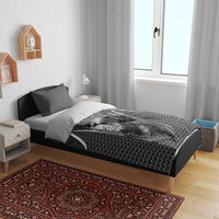 Odin and Viking Warrior Norse Mythology Bedding Set Realistic Black and Grey Tattoo Style