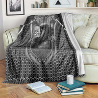 Odin and Viking Warrior Norse Mythology Blanket Realistic Black and Grey Tattoo Style