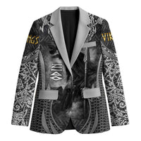 Odin and Viking Warrior Norse Mythology Blazer Realistic Black and Grey Tattoo Style