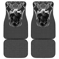 Odin and Viking Warrior Norse Mythology Car Mats Realistic Black and Grey Tattoo Style