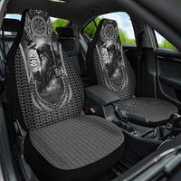 Odin and Viking Warrior Norse Mythology Car Seat Cover Realistic Black and Grey Tattoo Style