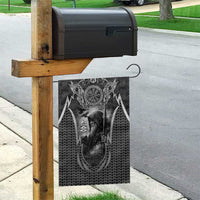 Odin and Viking Warrior Norse Mythology Garden Flag Realistic Black and Grey Tattoo Style