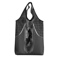 Odin and Viking Warrior Norse Mythology Grocery Bag Realistic Black and Grey Tattoo Style