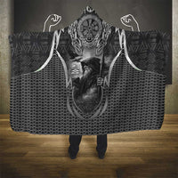 Odin and Viking Warrior Norse Mythology Hooded Blanket Realistic Black and Grey Tattoo Style