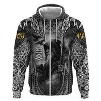 Odin and Viking Warrior Norse Mythology Hoodie Realistic Black and Grey Tattoo Style