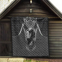 Odin and Viking Warrior Norse Mythology Quilt Realistic Black and Grey Tattoo Style