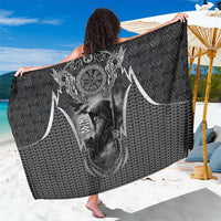 Odin and Viking Warrior Norse Mythology Sarong Realistic Black and Grey Tattoo Style