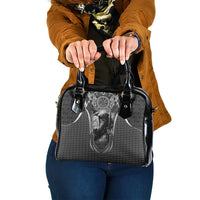 Odin and Viking Warrior Norse Mythology Shoulder Handbag Realistic Black and Grey Tattoo Style