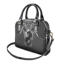 Odin and Viking Warrior Norse Mythology Shoulder Handbag Realistic Black and Grey Tattoo Style